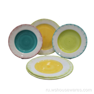 Оптовая ручная нарисованная керамовая посуда экологически чистая посуда